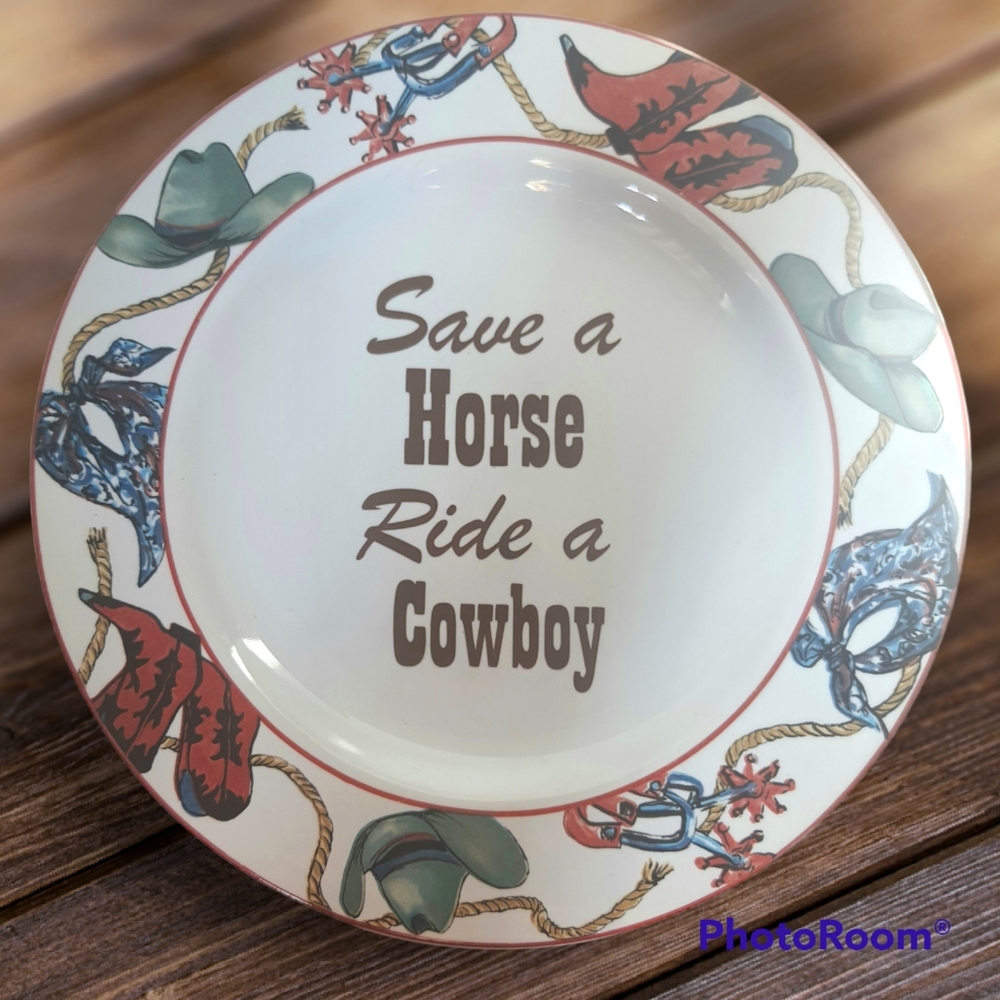 Vintage Cowboy Cowgirl Display Plate